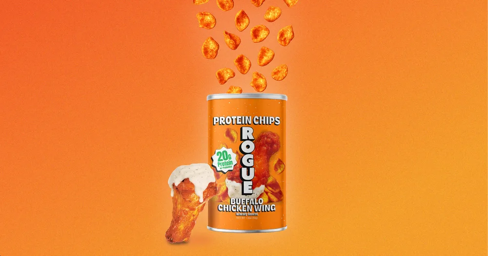 Buffalo Chicken Wing Protein Chips can with buffalo wings