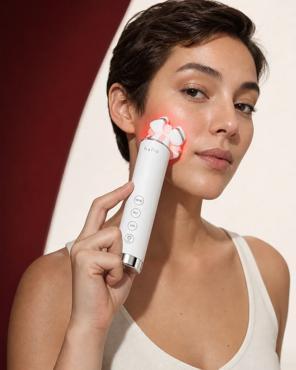 Halio RevitaWave Skin Rejuvenator, curtain split caps headline badge pill