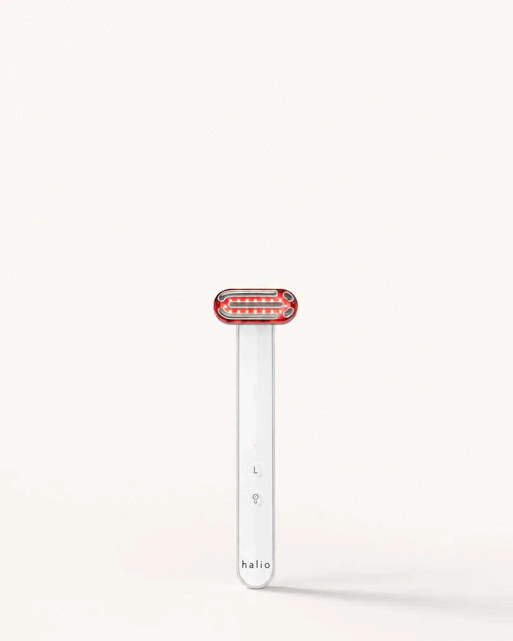 Halio Red Light Therapy Device, sunburst field headline subline starburst badge