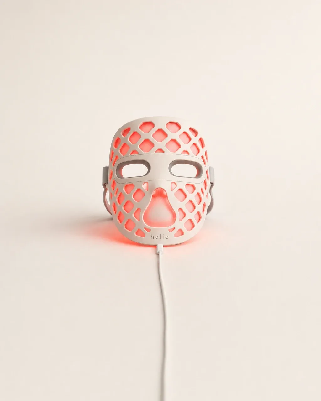 Halio PureGlow Ultralite Silicone LED Face Mask, question headline cause solution arrow columns c