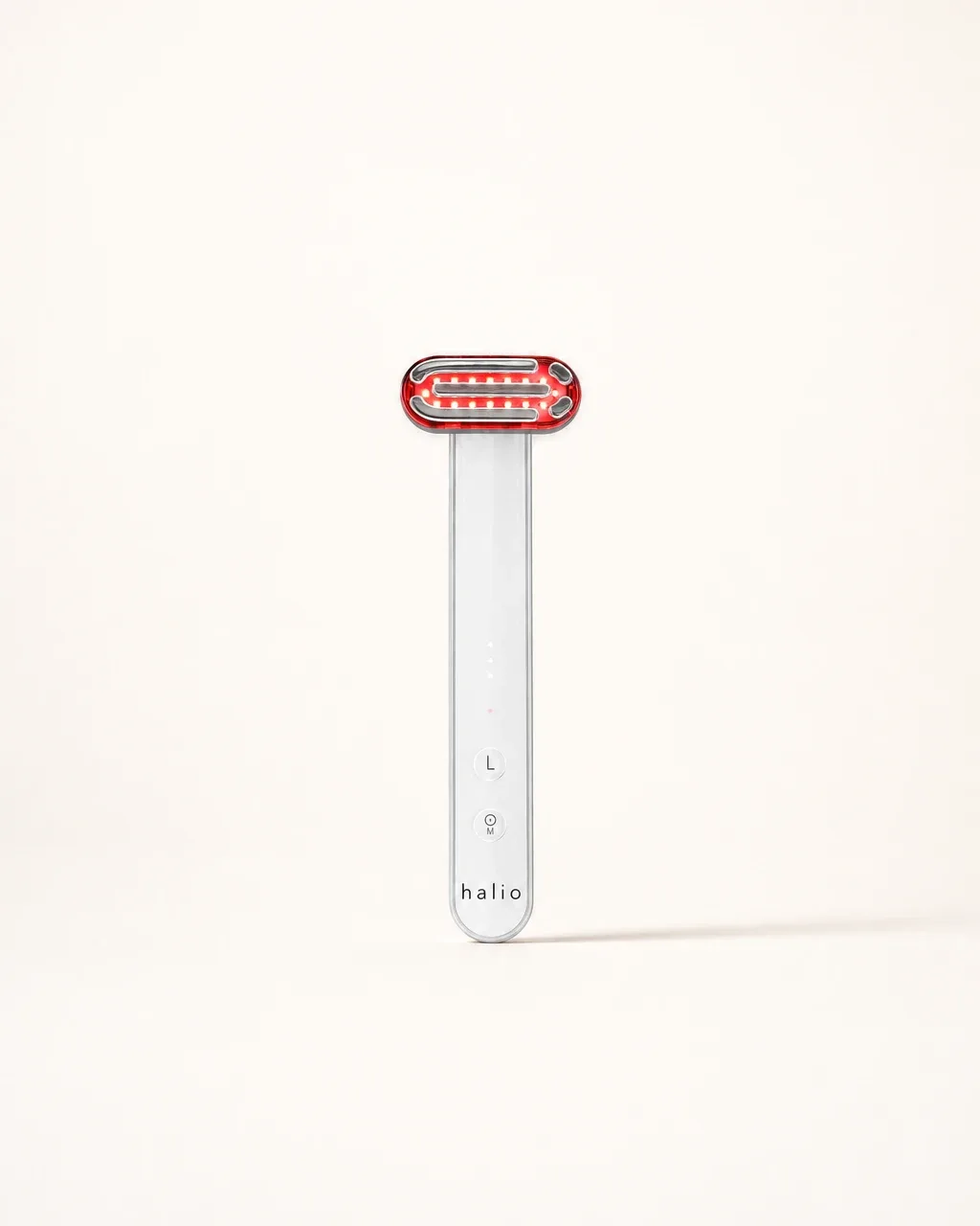 Halio Red Light Therapy Device, sunburst field headline subline starburst badge