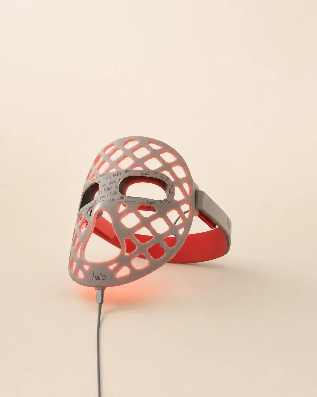 Halio PureGlow Ultralite Silicone LED Face Mask Pro, sand gradient top kicker headline floating devic